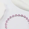 Crossover hiyin amazon chapado en oro dopamina zirconita pulsera moda simple dulce versátil rosa zirconita pulsera Item Picture